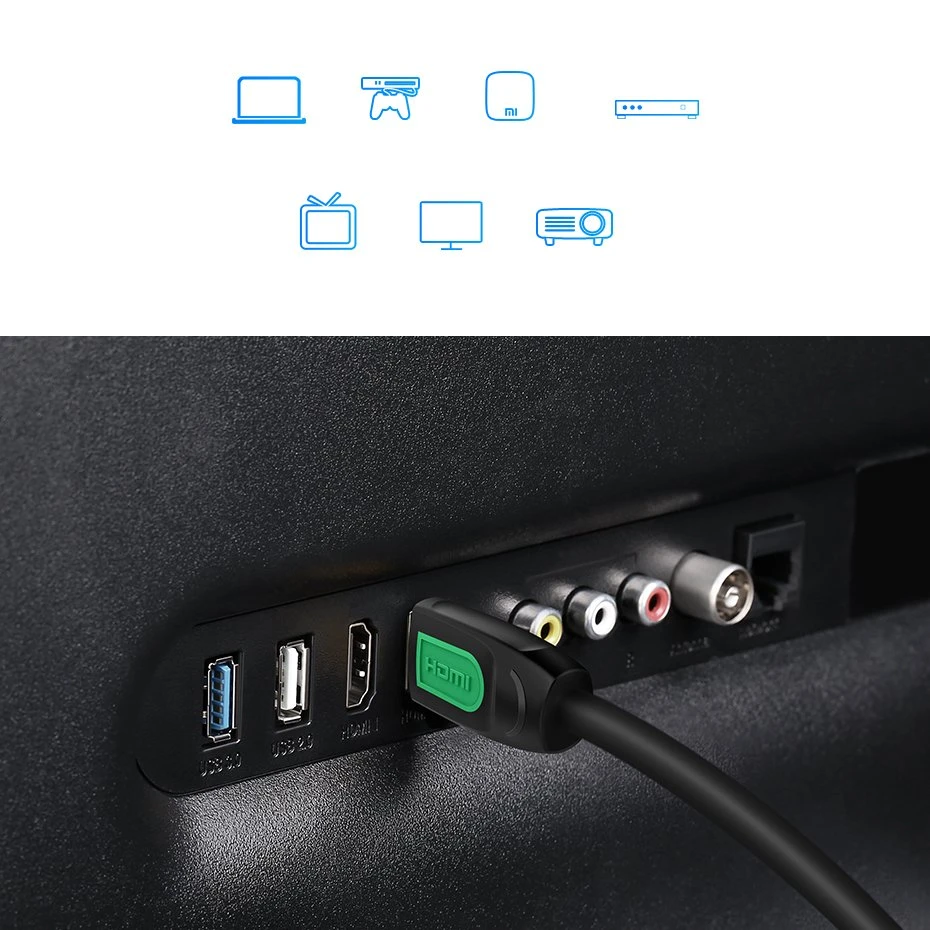 Ugreen HDMI kabelis (4K 60Hz 30AWG) 2M juodos spalvos
