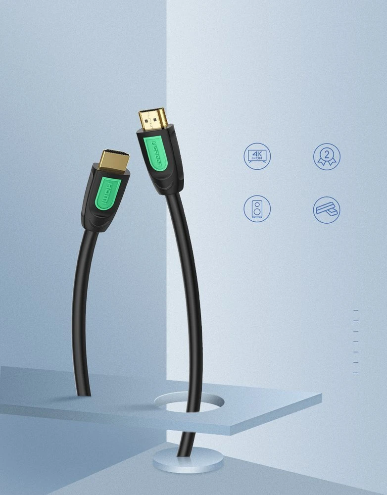 Ugreen HDMI kabelis (4K 60Hz 30AWG) 2M juodos spalvos