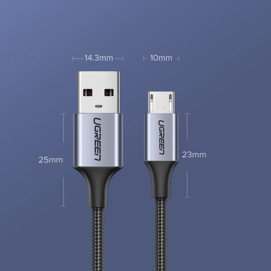 UGREEN micro USB laidas QC 3.0 2.4A 0.5m