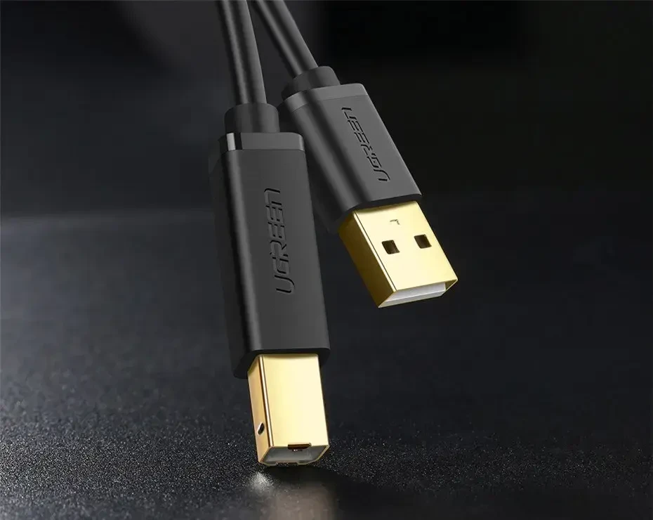 Ugreen kabelis USB - USB tipo B laidas (spausdintuvo kabelis) 3m juodas (10351)