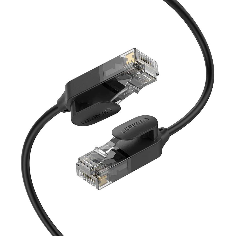 UGREEN NW122 Ethernet kabelis RJ45, Cat.6A, UTP, 1m (juodas)