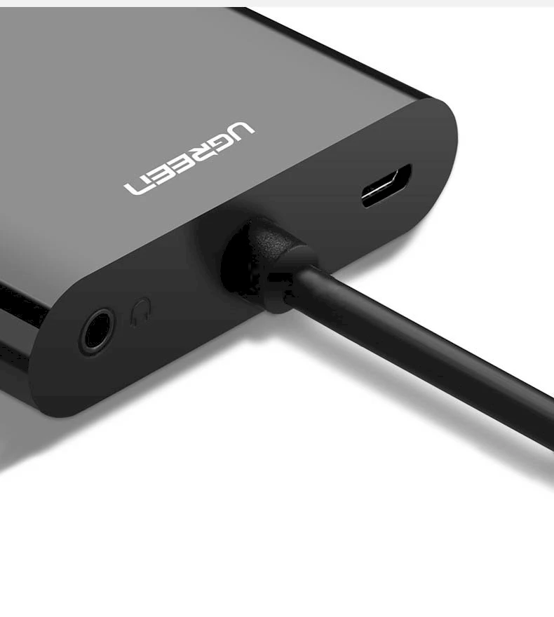 Ugreen adapterio keitiklis HDMI – VGA/HDMI + mini jack 3,5 mm juodas (CM101)