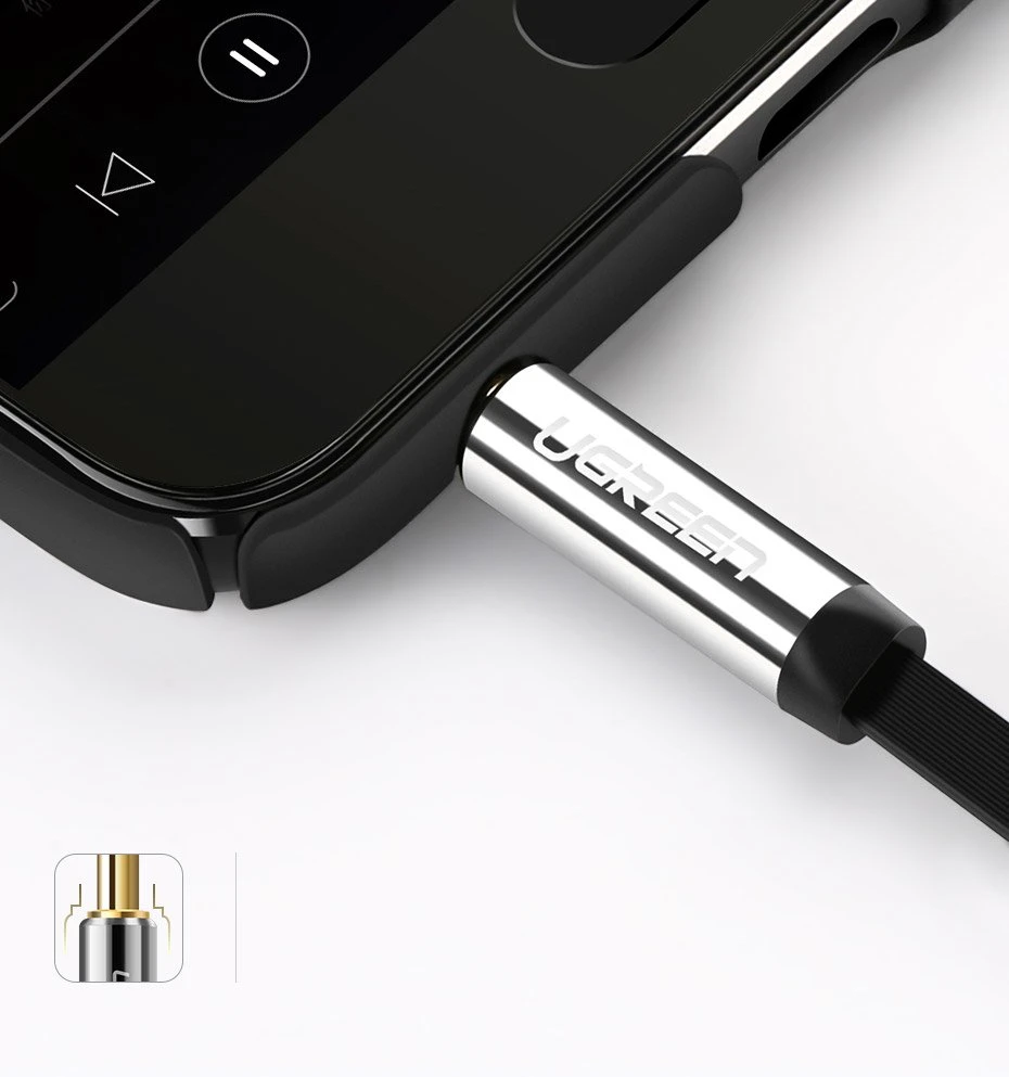 UGREEN kištukas 3.5mm AUX kampinis kabelis 1m