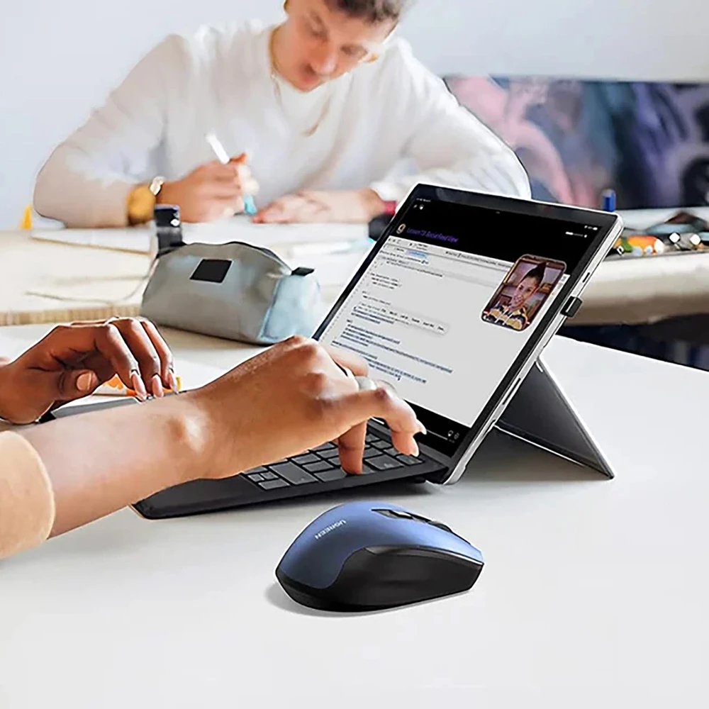 Ugreen MU006 optinė belaidė USB pelė 2.4GHz 4000 DPI - mėlynas