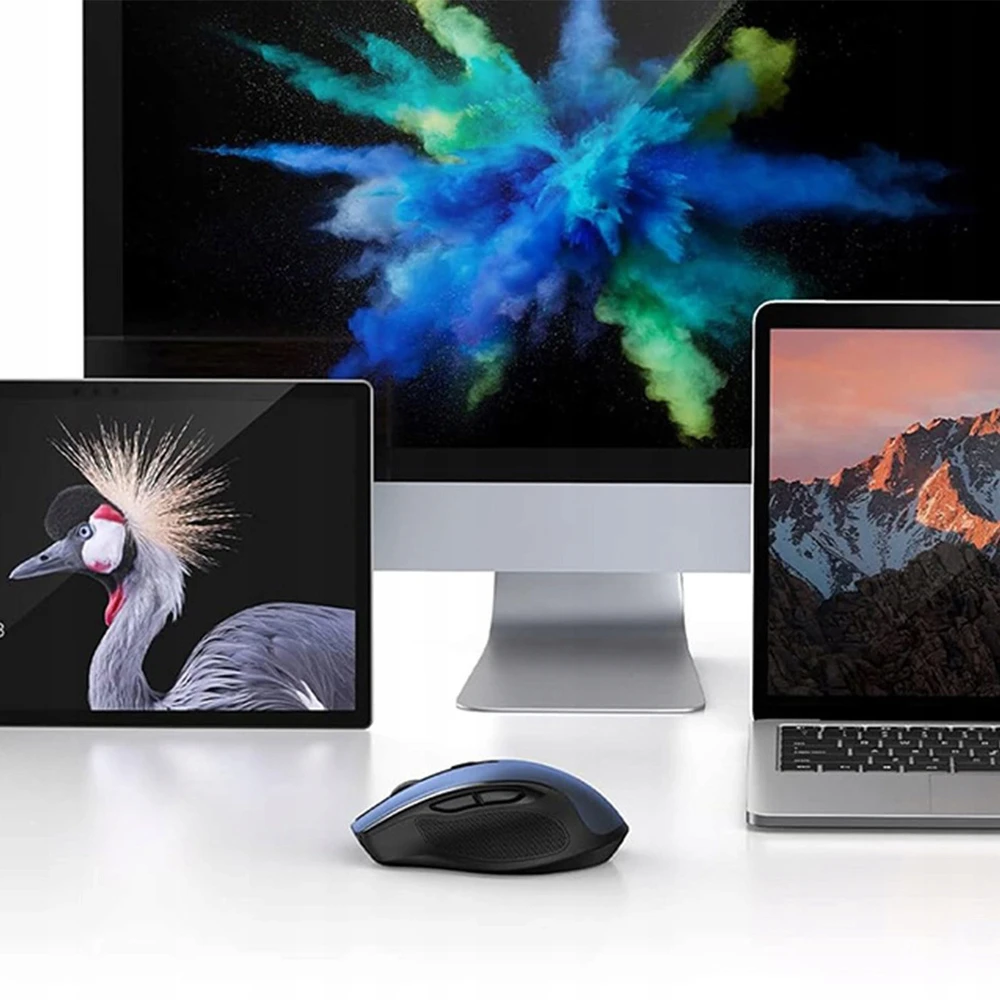 Ugreen MU006 optinė belaidė USB pelė 2.4GHz 4000 DPI - mėlynas