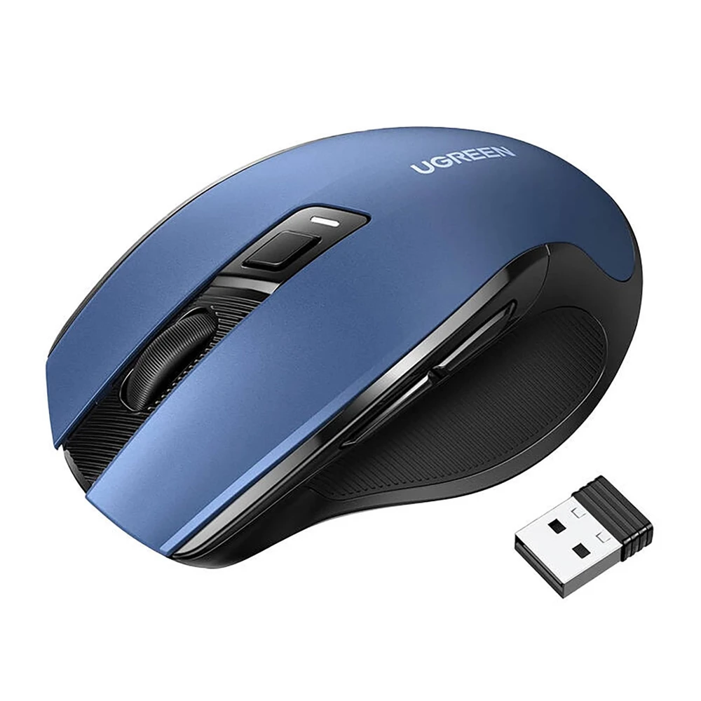 Ugreen MU006 optinė belaidė USB pelė 2.4GHz 4000 DPI - mėlynas
