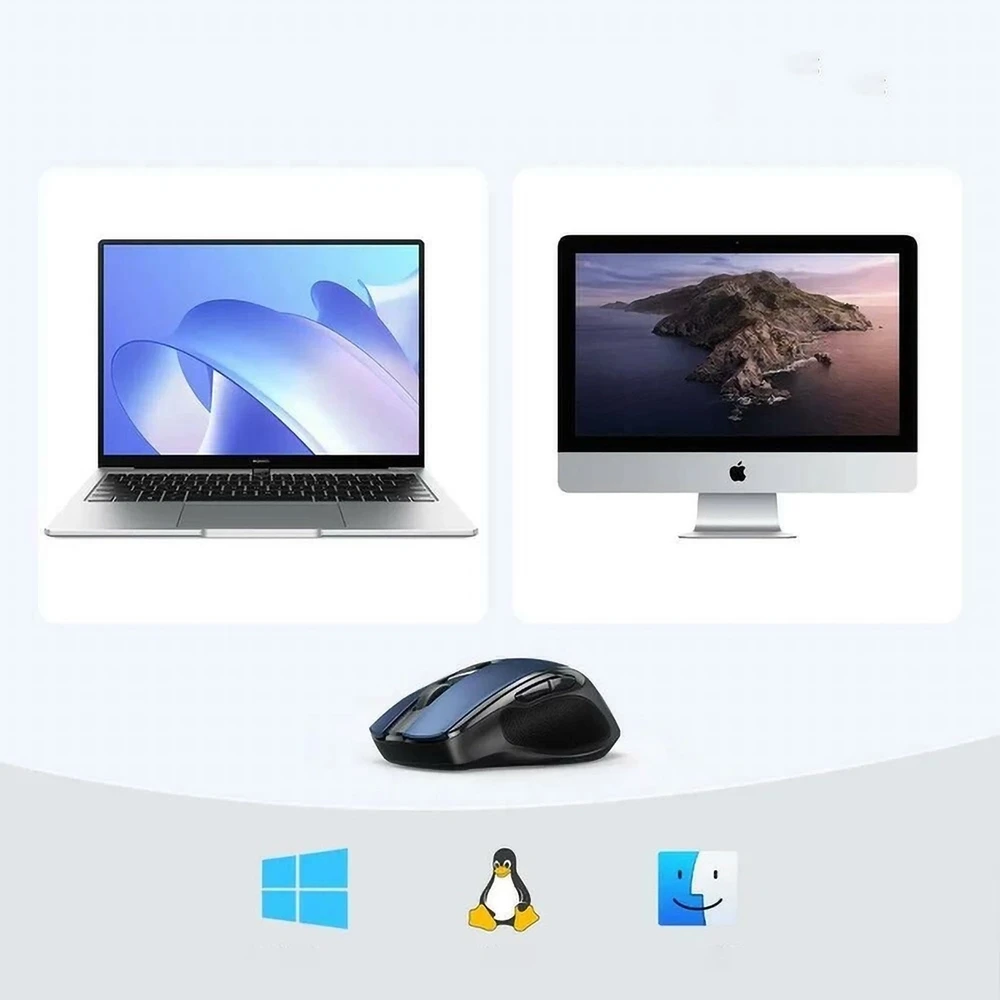 Ugreen MU006 belaidė optinė pelė USB 2.4GHz / Bluetooth 5.0 4000 DPI - mėlynos spalvos