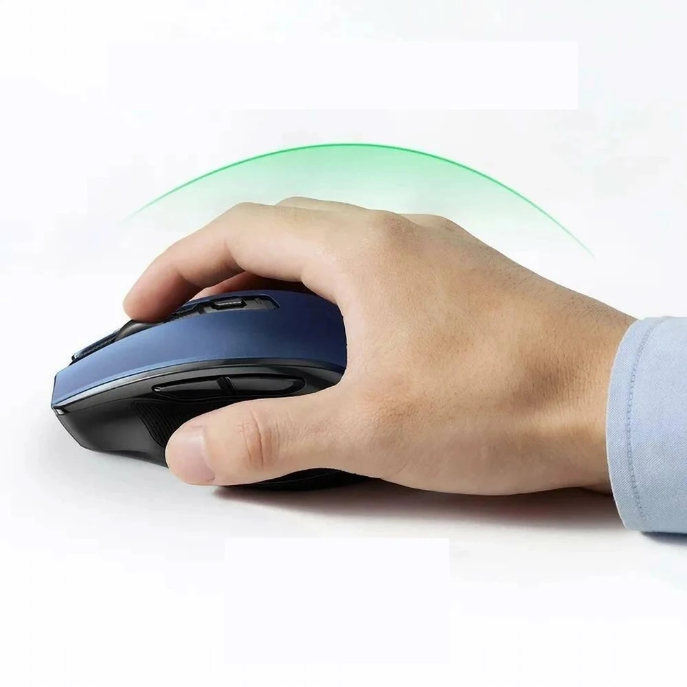 Ugreen MU006 belaidė optinė pelė USB 2.4GHz / Bluetooth 5.0 4000 DPI - mėlynos spalvos