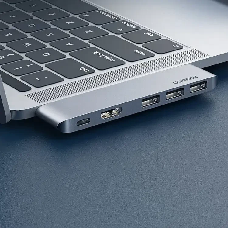 Ugreen 60559 USB-C į USB-C šakotuvas | HDMI | 3x USB 3.0 | 100W | pilkas