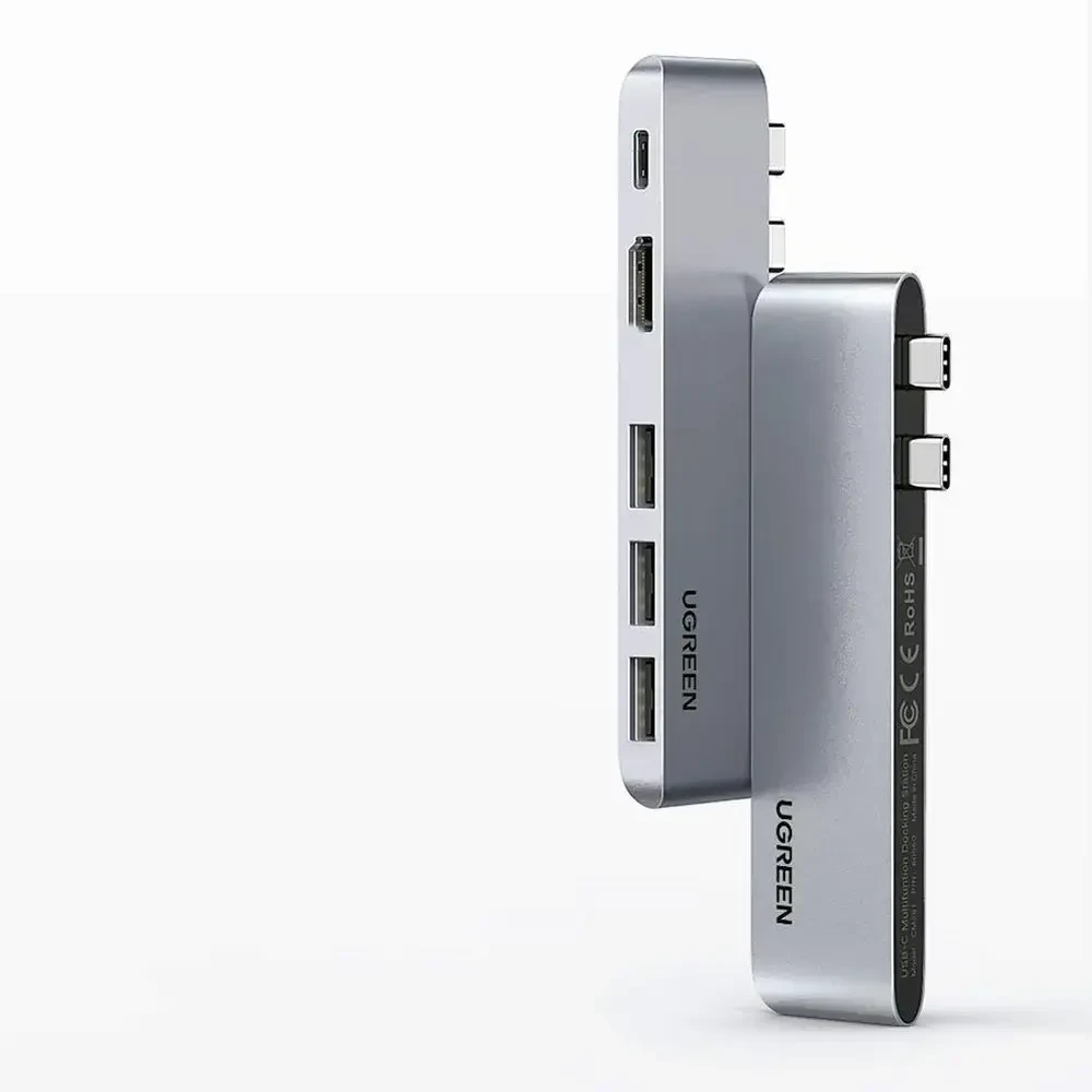 Ugreen 60559 USB-C į USB-C šakotuvas | HDMI | 3x USB 3.0 | 100W | pilkas
