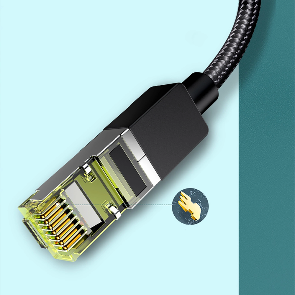 Ugreen NW150 30791 Ethernet RJ45 Cat 7 10Gbps 10m Cable - juodos spalvos