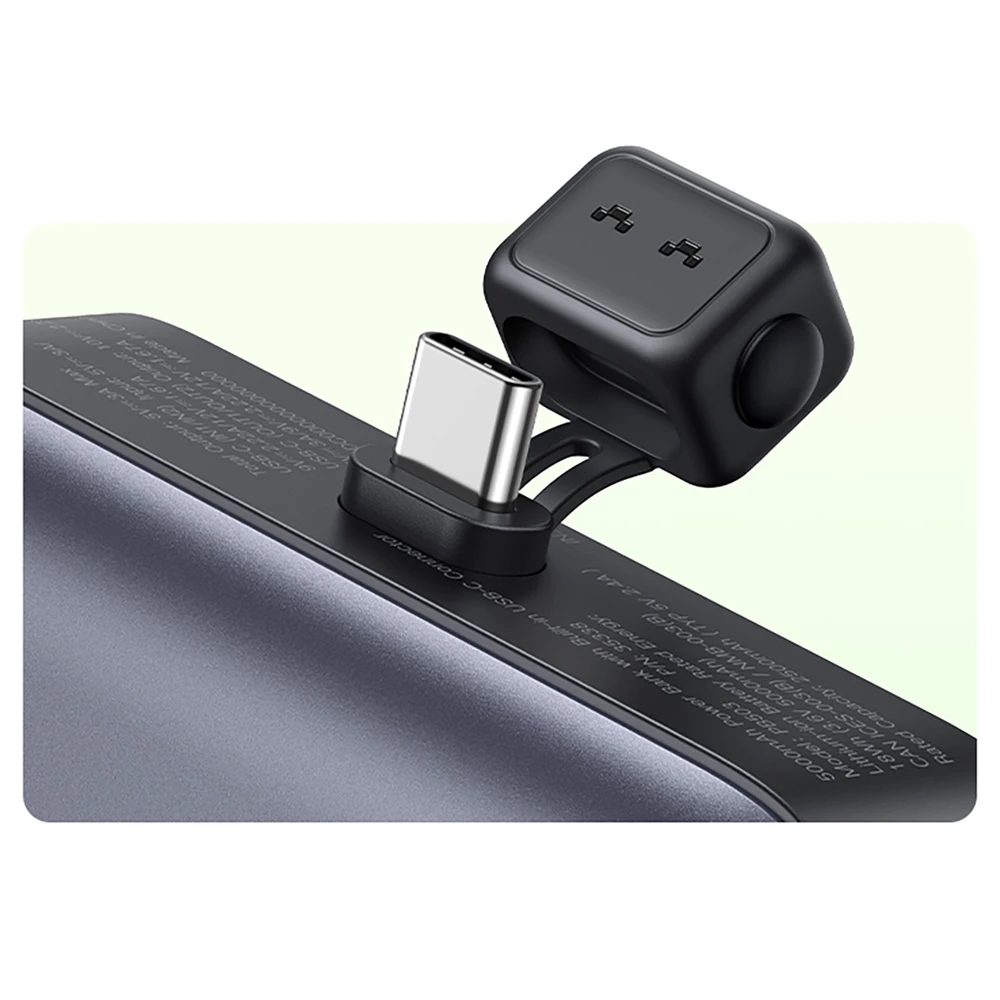 Nešiojama išorinė baterija UGREEN PB503, 5000 mAh 22,5 W, su integruotu USB-C kištuku
