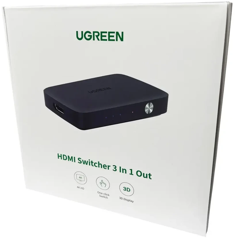 UGREEN šakotuvas CM332 3in1 HDMI 1.4 4K 30 Hz - Juodas