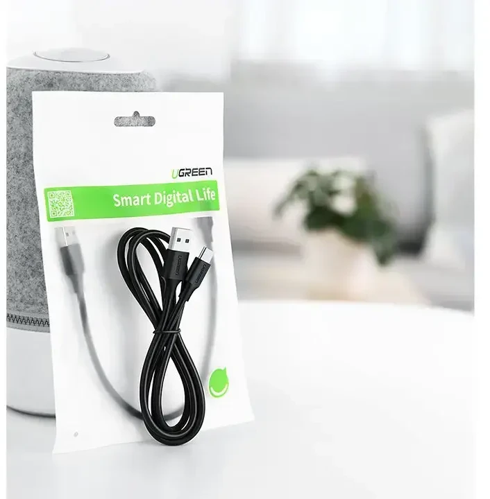 UGREEN US287 duomenų perdavimo ir įkrovimo kabelis | USB-C | 10 W | 2 m | juodas