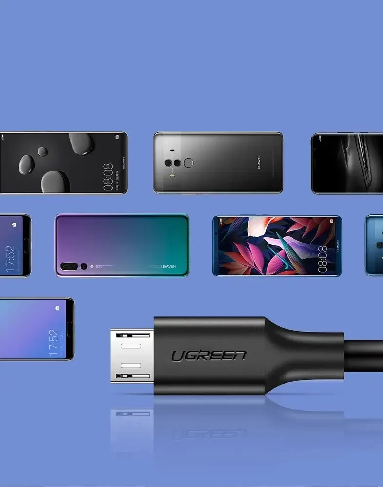 UGREEN US289 duomenų perdavimo ir įkrovimo laidas | USB-A į Micro USB | 12 W | 2 m | juodas