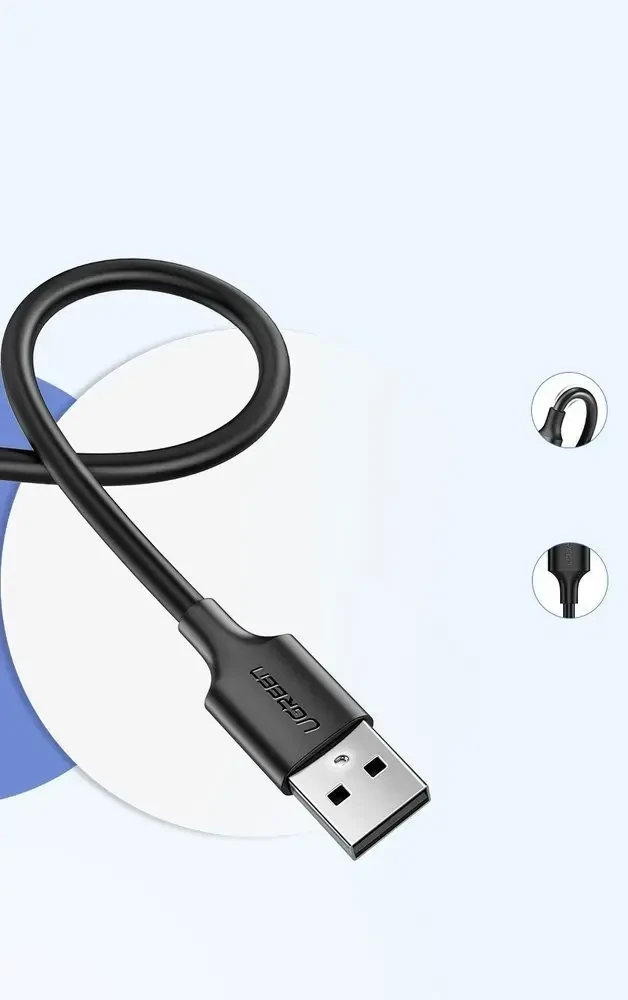 UGREEN US289 duomenų perdavimo ir įkrovimo laidas | USB-A į Micro USB | 12 W | 2 m | juodas