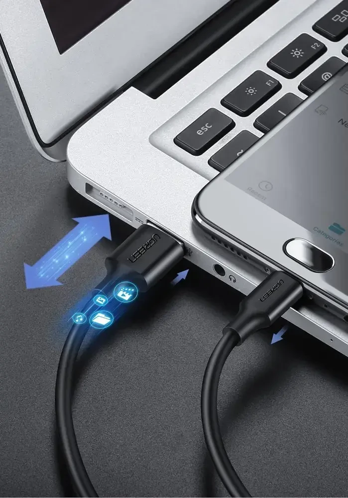 UGREEN US289 duomenų perdavimo ir įkrovimo laidas | USB-A į Micro USB | 12 W | 2 m | juodas
