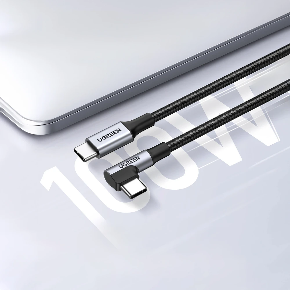 Kampinis kabelis USB-C į USB-C UGREEN US334 5A, PD 100W, 2m (juodas)