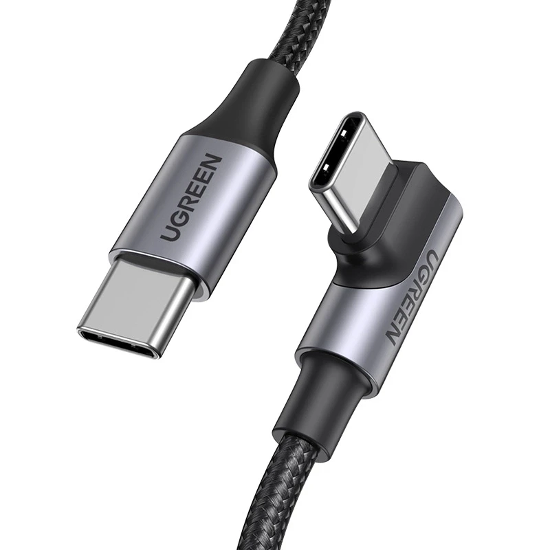 Kampinis kabelis USB-C į USB-C UGREEN US334 5A, PD 100W, 2m (juodas)