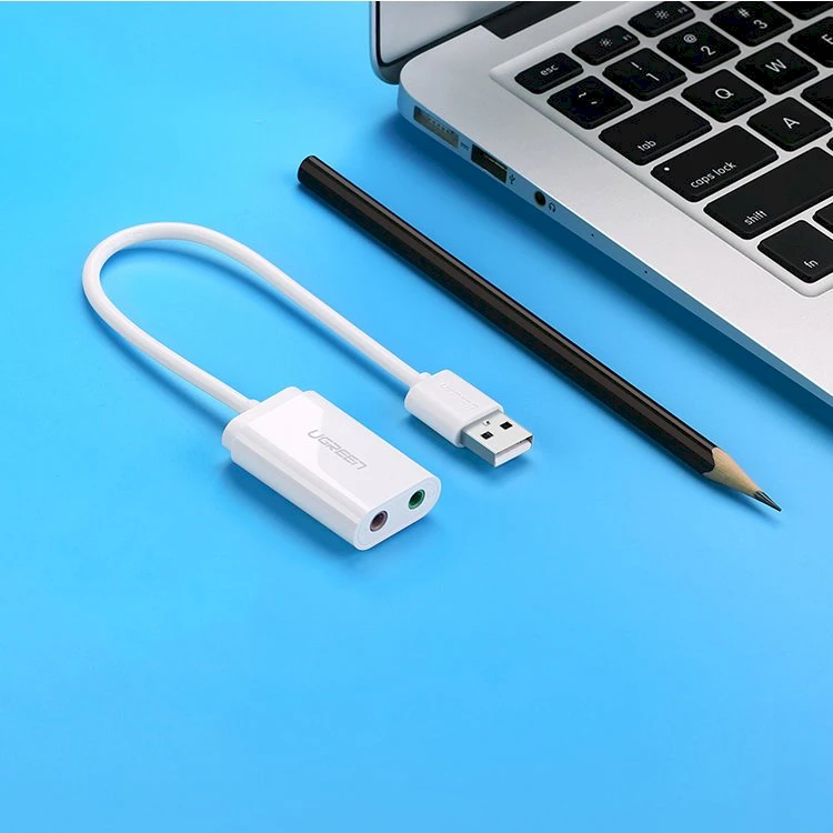 Išorinis USB garso adapteris UGREEN 15 cm - Baltas