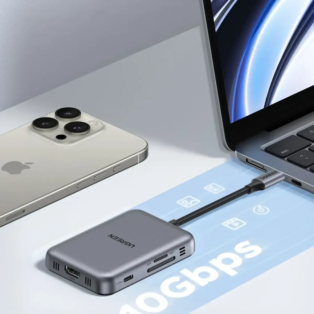 Jungčių stotelė 7in1 USB-C į USB-A, HDMI, Micro SD/SD Magsafe suderinamas laikiklis CM896 UGREEN