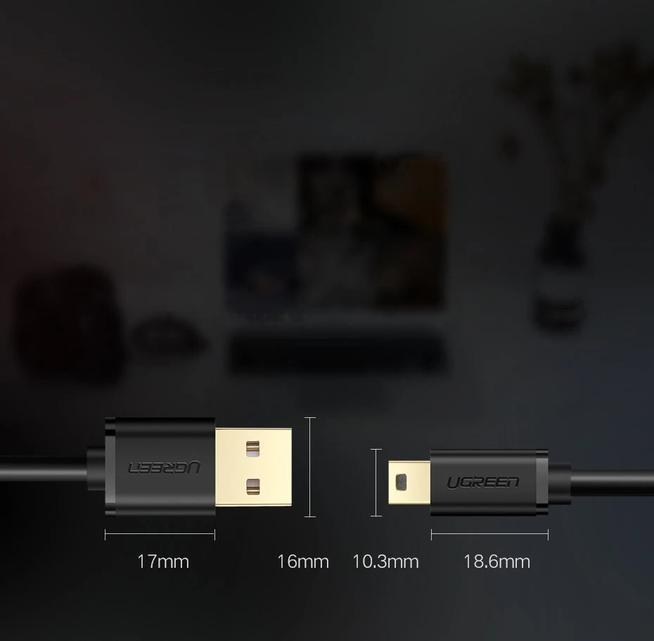 UGREEN USB – mini USB kabelis US132 3m