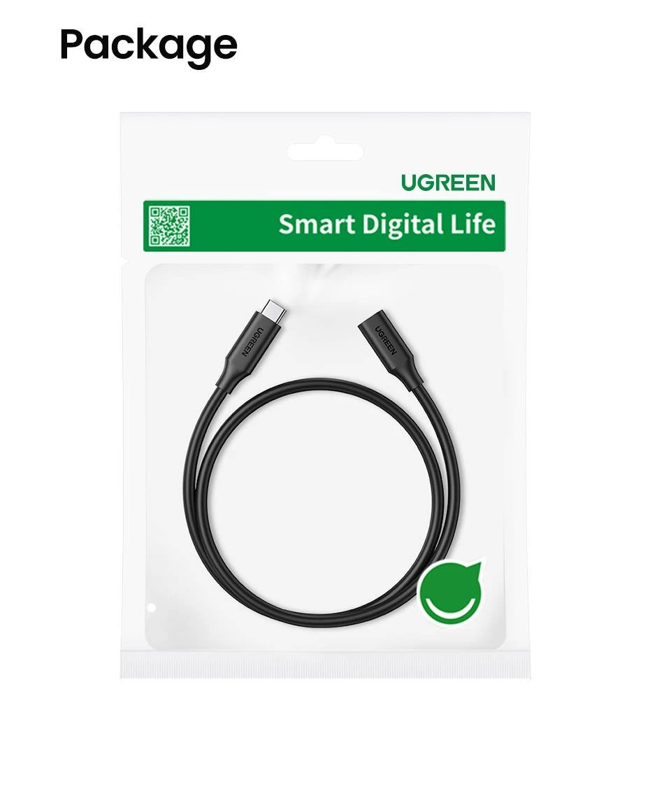 UGREEN USB-C 3.1 Gen2 lizdas - USB-C kištukas laidas 1m