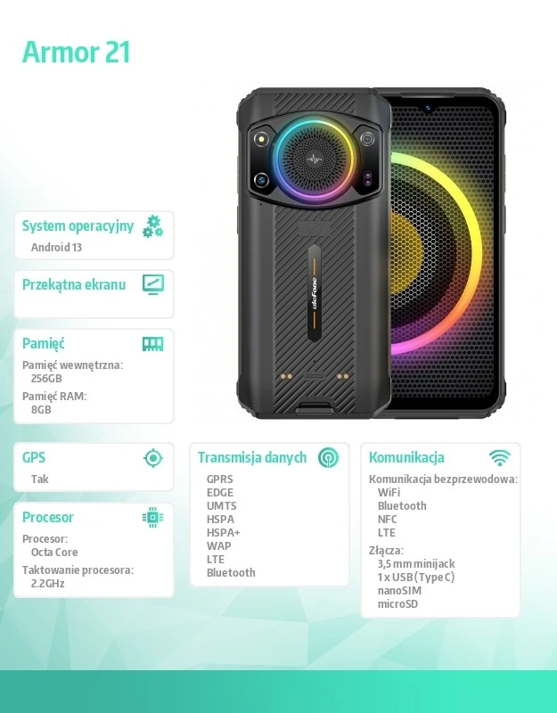 ULF Ulefone Armor 21 8/256GB Juodas