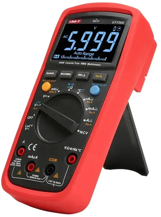 Uni-t Skaitmeninis multimetras su analogine skale, TRMS, 600V DC/AC, 10A DC/AC, 60MOm, 100mF, 10mHz, --40-1000C, UNIT