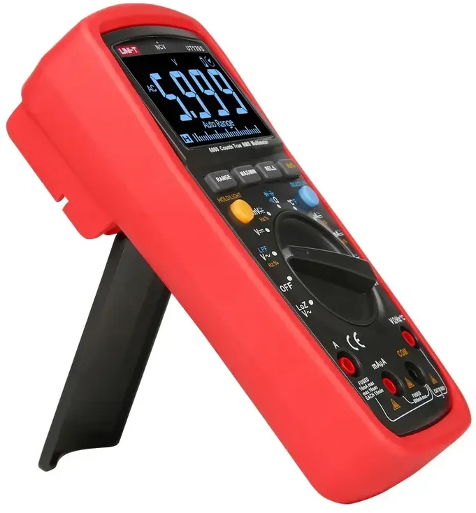 Uni-t Skaitmeninis multimetras su analogine skale, TRMS, 600V DC/AC, 10A DC/AC, 60MOm, 100mF, 10mHz, --40-1000C, UNIT
