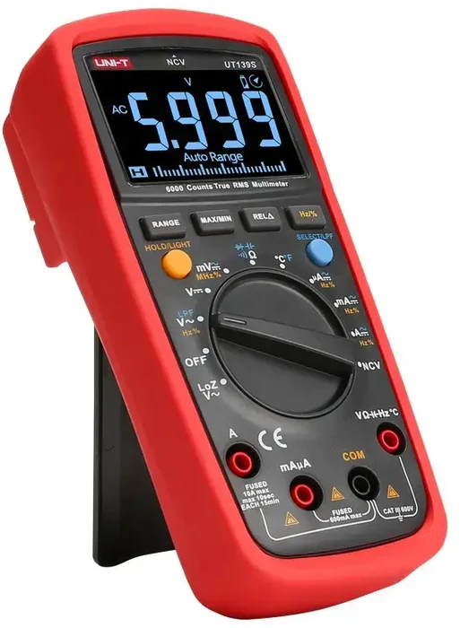 Uni-t Skaitmeninis multimetras su analogine skale, TRMS, 600V DC/AC, 10A DC/AC, 60MOm, 100mF, 10mHz, --40-1000C, UNIT