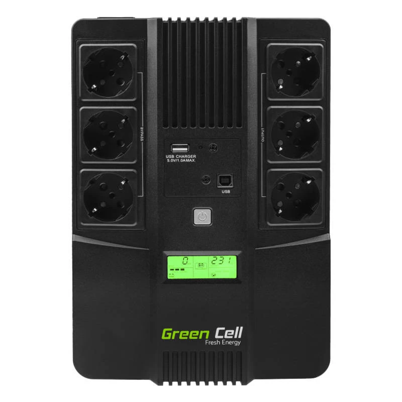 Green Cell Žalias Cell GREENCELL UPS07 UPS Žalias Cell AiO su LCD 800VA