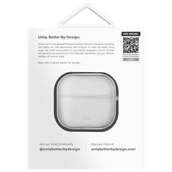 UNIQ dėklas Glase AirPods 4 glossy clear