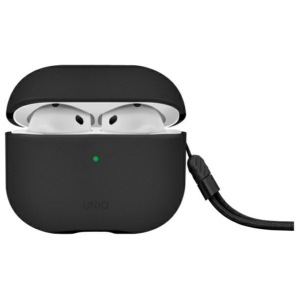 UNIQ dėklas Lyden DS AirPods 4 dallas juodos spalvos
