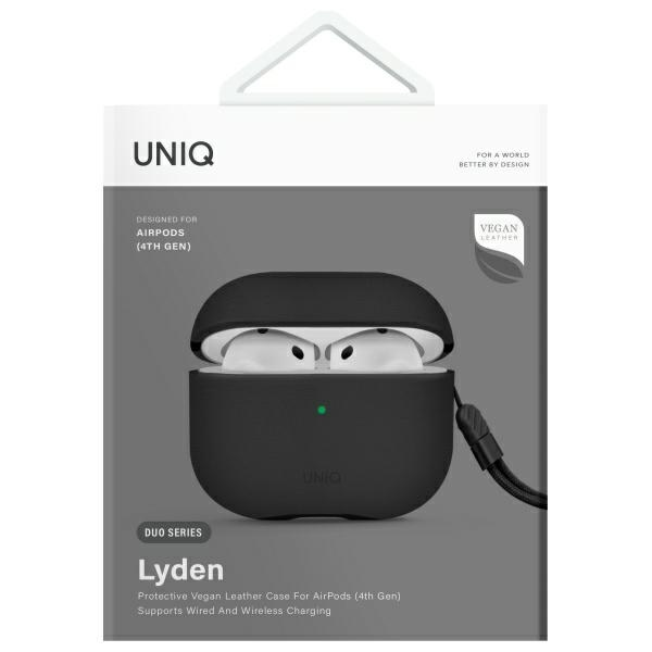 UNIQ dėklas Lyden DS AirPods 4 dallas juodos spalvos