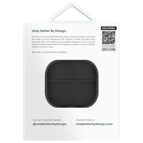 UNIQ dėklas Lyden DS AirPods 4 dallas juodos spalvos