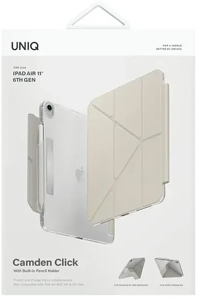 UNIQ etui Camden Click iPad Air 11" (2024) smėlio spalva ivory