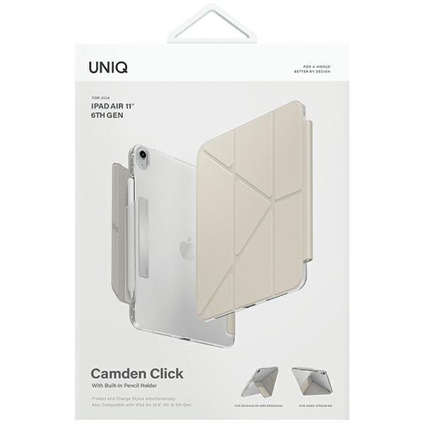 UNIQ Camden Click iPad Air 11″ (2024) dėklas smėlio/dramblio kaulo spalvos