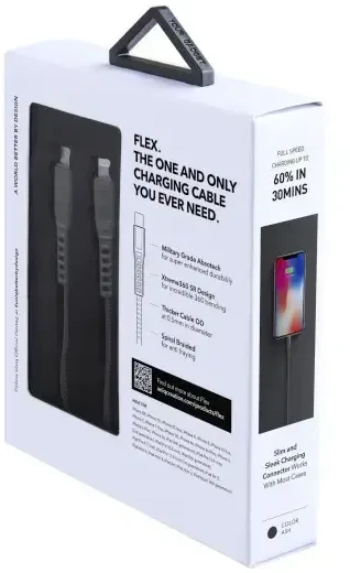 UNIQ MFI Flex kabelis USB-C-Lightning 18W nailono anglies pilkas