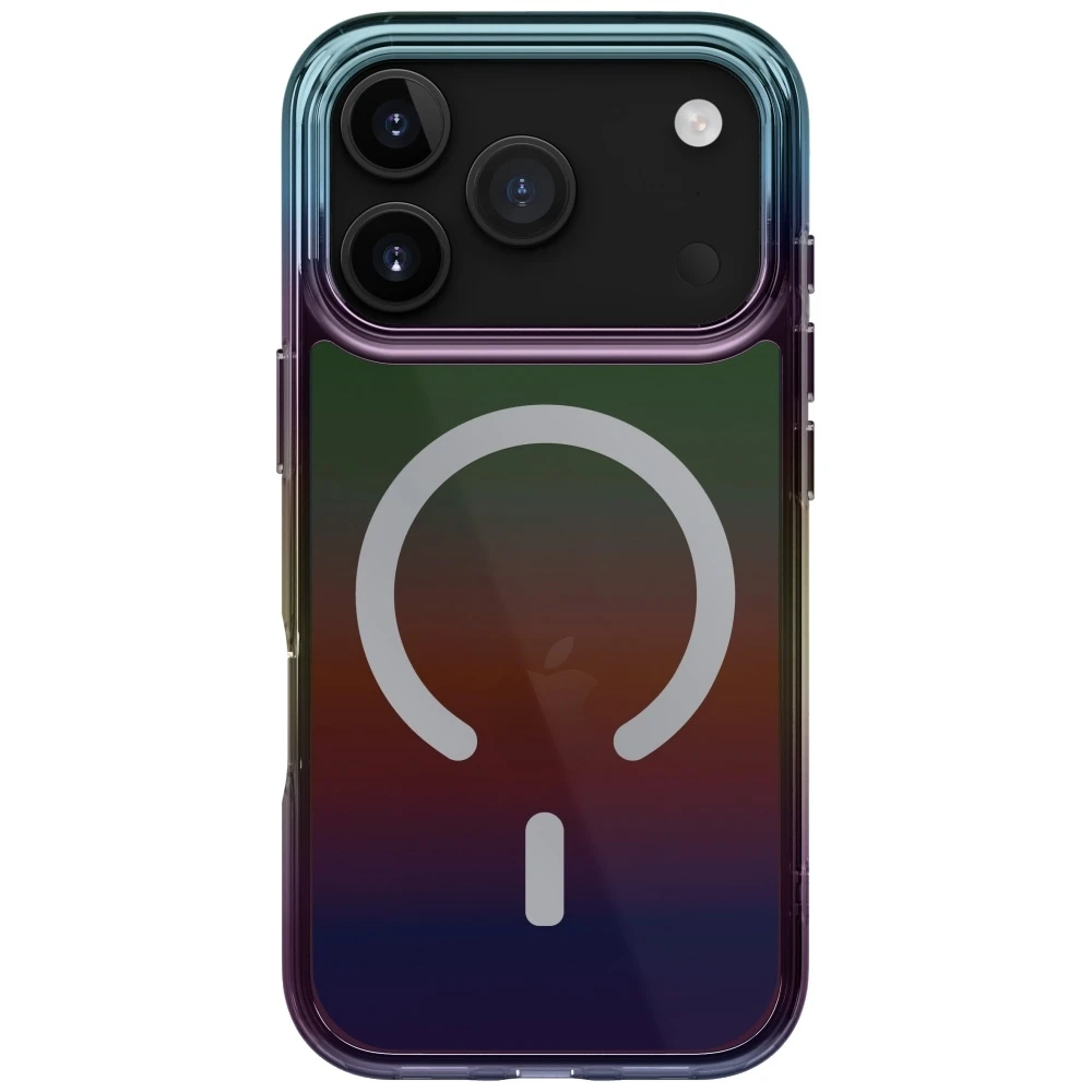 UNIQ Iridescia dėklas, skirtas „iPhone 17 Pro“, MagClick įkrovimui, vidurnakčio kvarco spalvos