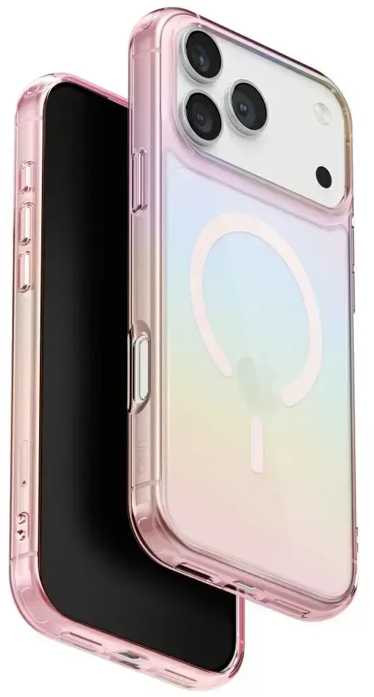 UNIQ Iridescia dėklas skirtas Apple iPhone 17 Pro Magclick Charging rožinės spalvos prism