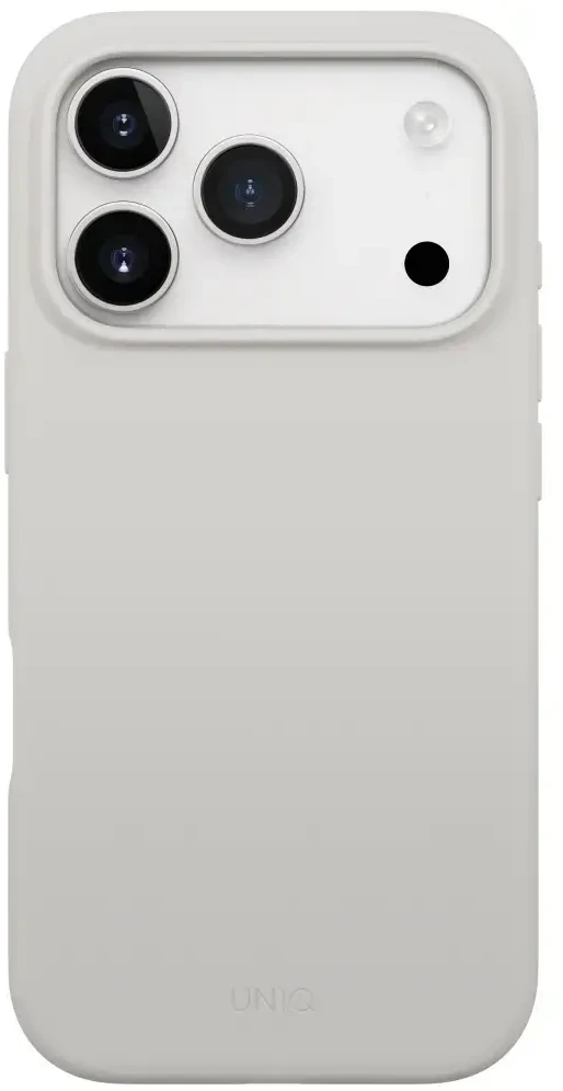 UNIQ Lino dėklas, skirtas iPhone 17 Pro, su Magclick įkrovimu, šviesiai pilkas