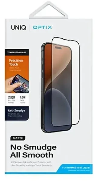 UNIQ Optix Matte Apple iPhone 15 6.1″ / 14 Pro 6.1″ matte Apsauginis stiklas with applicator