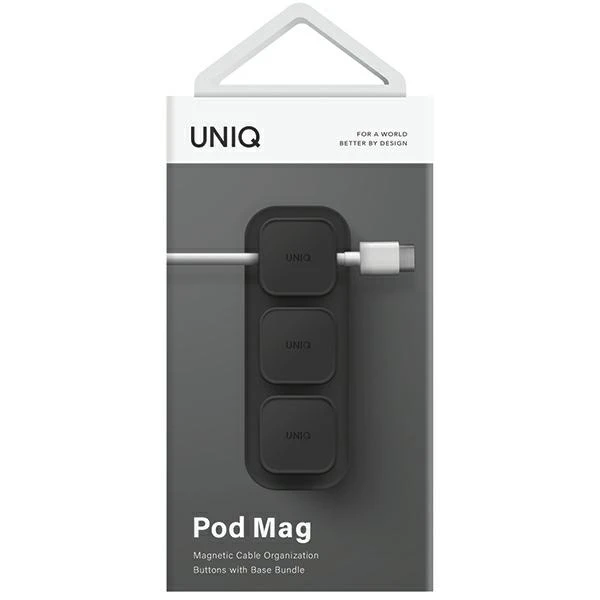 UNIQ Pod Mag magnetinė kabelių tvarkyklė + bazė pilkos spalvos