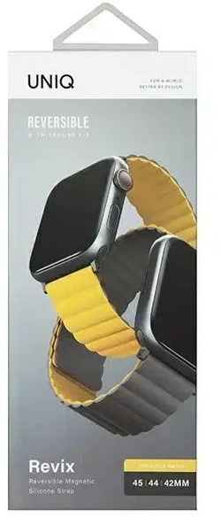 UNIQ Revix apyrankė Apple Watch Series1-8/SE/SE2/3/Ultra1/2/3 42/44/45/49mm Reversible Magnetic garstyčių spalvos