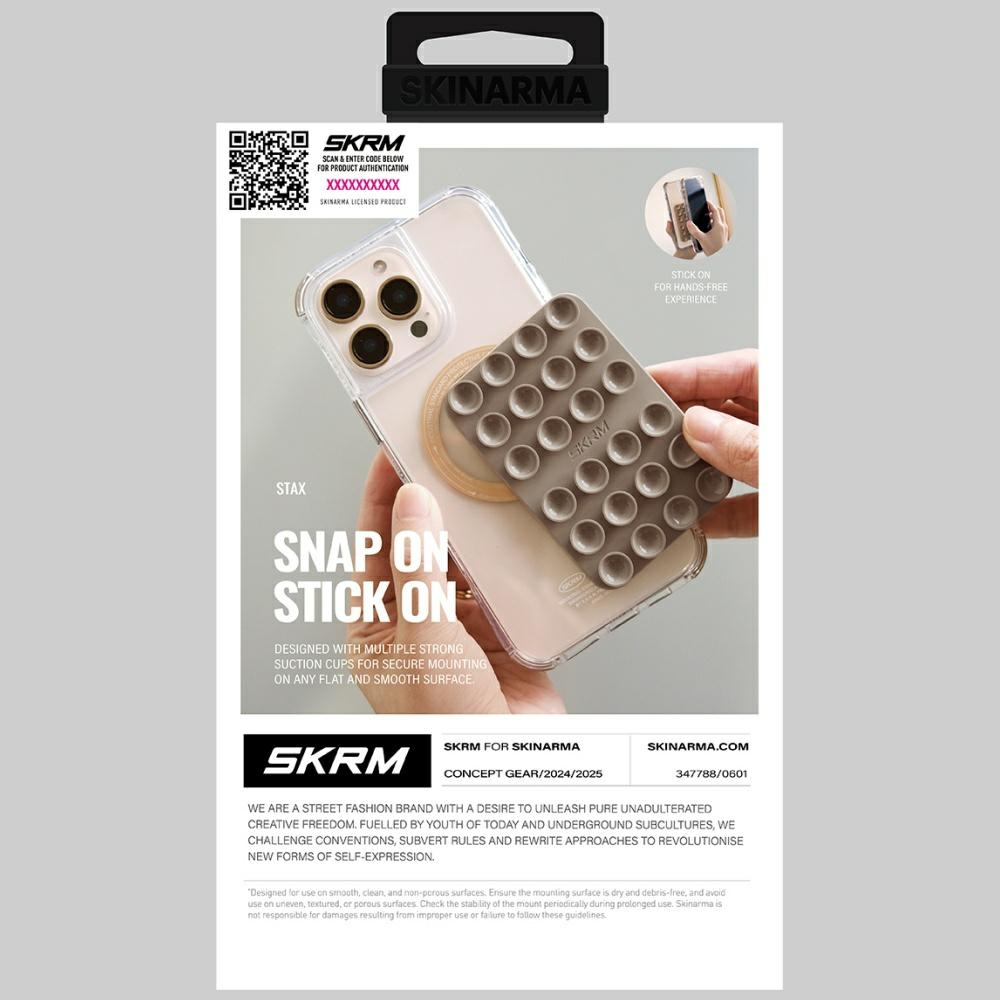 Universalus siurbtukas „Skinarma Stax MagSafe“ telefonui, šampano spalvos
