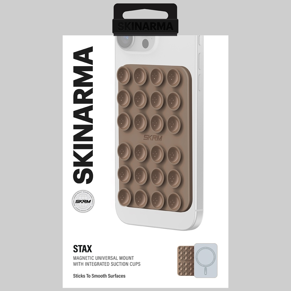 Universalus siurbtukas „Skinarma Stax MagSafe“ telefonui, šampano spalvos