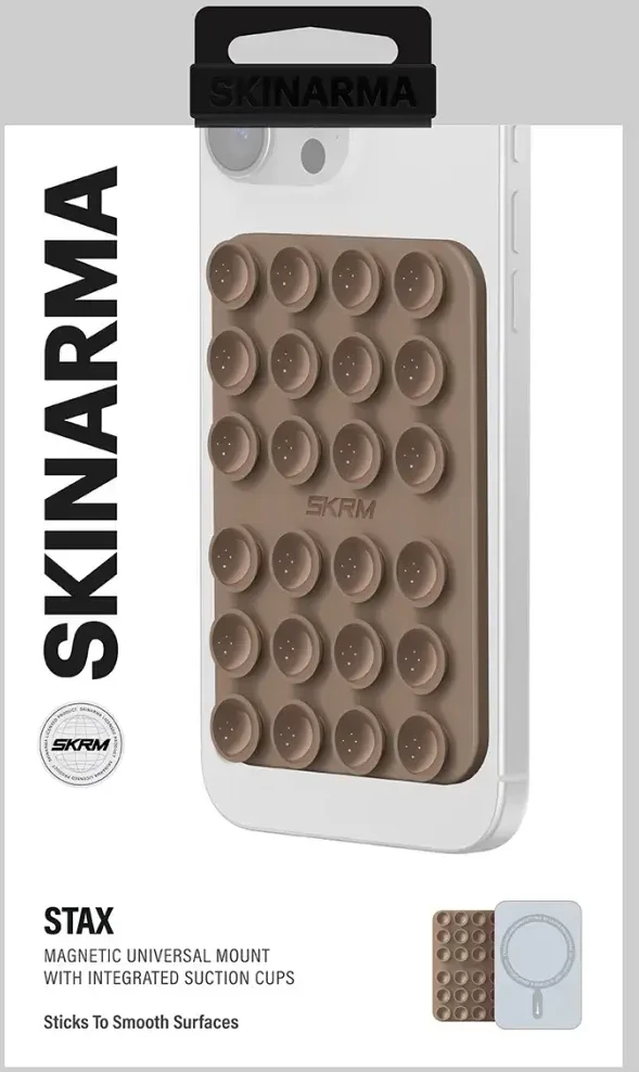 Universalus siurbtukas „Skinarma Stax MagSafe“ telefonui, šampano spalvos