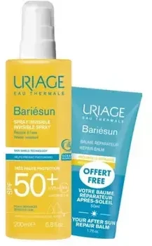 Uriage Bariésun Invisible Purškiklis SPF 50+ + After Sun Repair Balm, 200 ml +, 50 ml