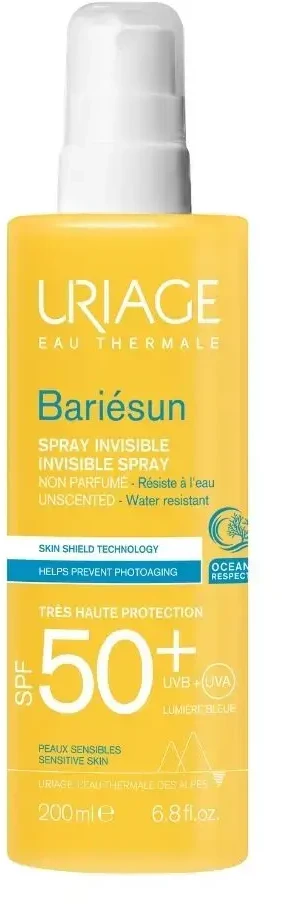 Uriage Bariésun Invisible Purškiklis SPF 50+ apsauginis purškiklis nuo saulės, 200 ml